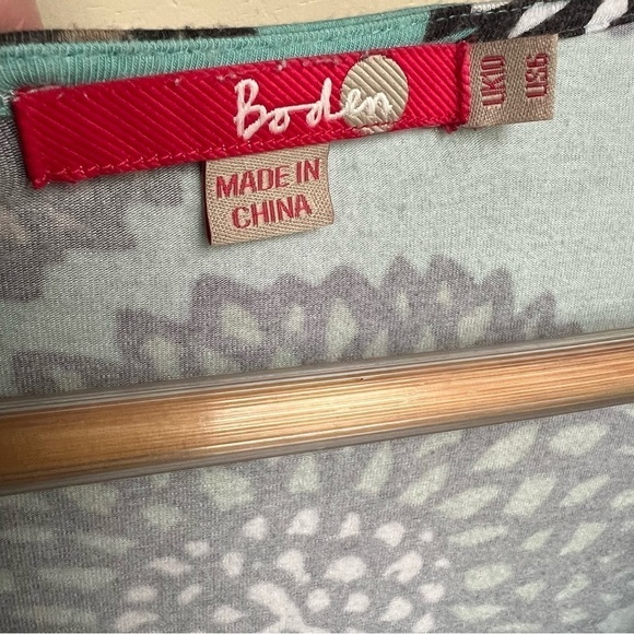 Boden Women’s Teal Floral Beaded Scoop Neck Viscose Blend Statement Dress, Small - Picture 10 of 14